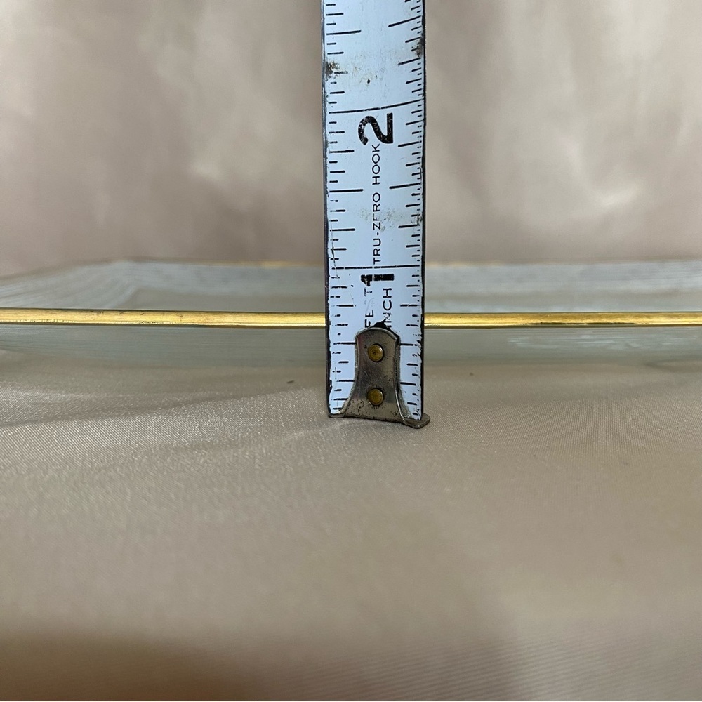 Vintage Gold Rim Etched Rectangular Plate - Picture 9 of 11